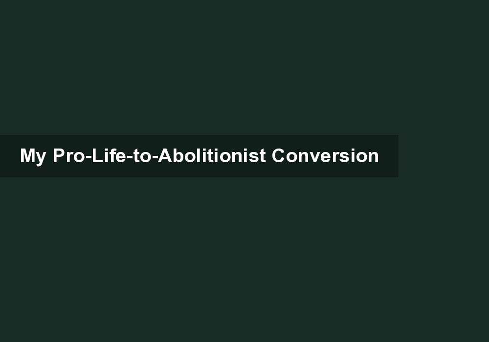 My Pro-Life-to-Abolitionist Conversion