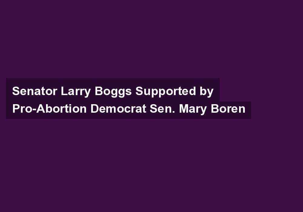 Senator Larry Boggs Supported by Pro-Abortion Democrat Sen. Mary Boren