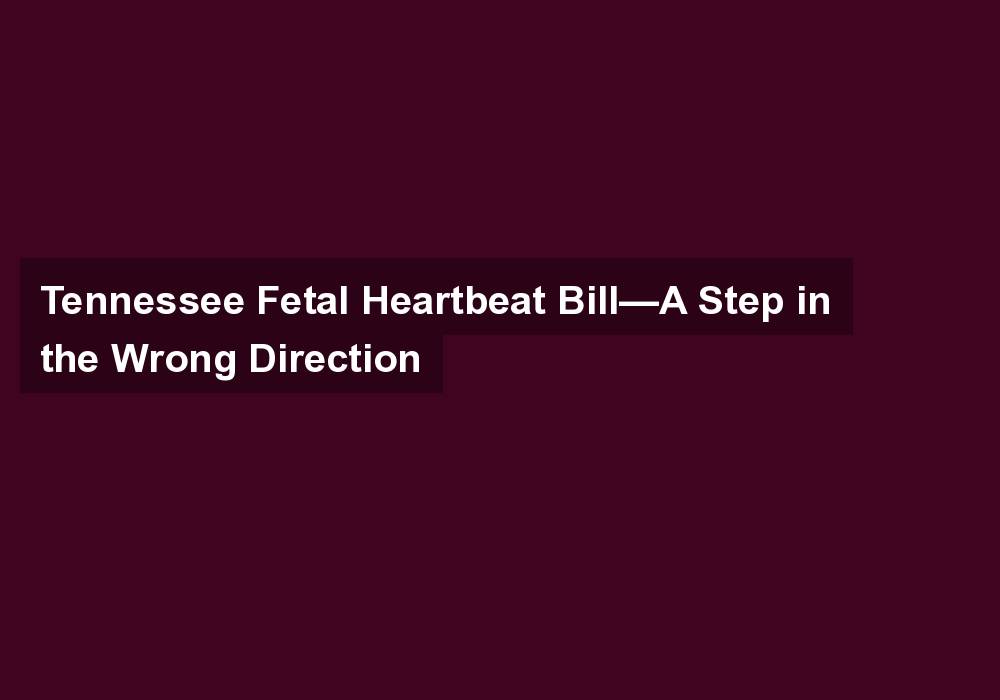 Tennessee Fetal Heartbeat Bill—A Step in the Wrong Direction